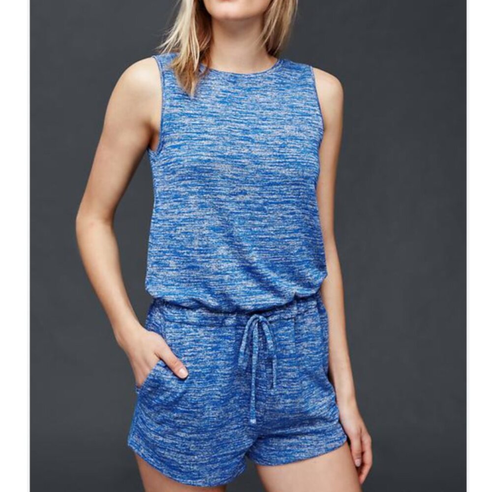 Gap romper softspun knit scoop back blue size XS